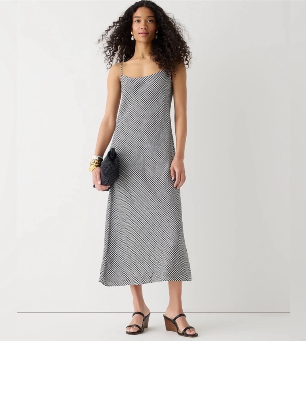 J. Crew Gwyneth slip dress in gingham linen Sz 18 - Picture 2 of 10